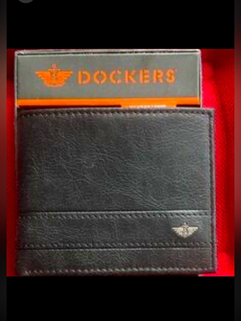 Dockers Black Leather bifold wallet with Card Holder and bill slots NEW